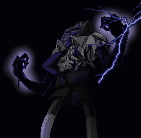 a drawing of a monster with a lightning bolt