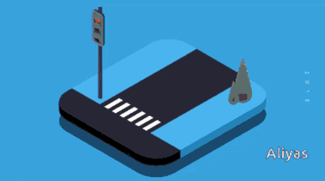 an isometric illustration of a taxi driving down the street