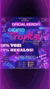 a flyer for an event called official kerofi
