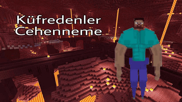 a picture of a man in a video game with the words küfredenler cehenneme