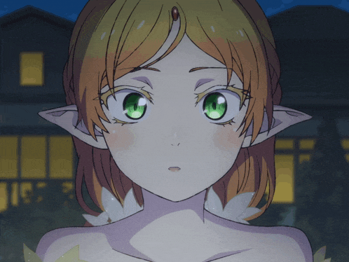 a drawing of a girl with green eyes
