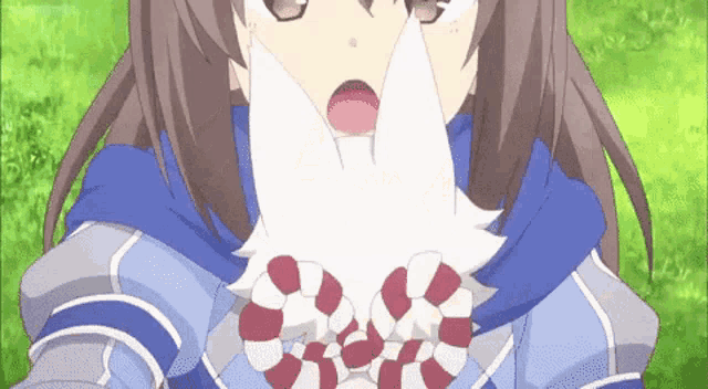 a girl is holding candy canes in her hands
