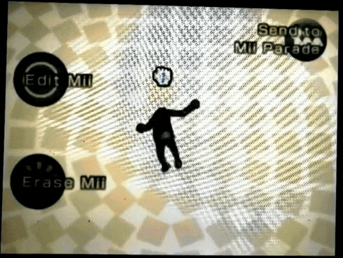 a screenshot of a video game with the words edit mii and erase mii visible