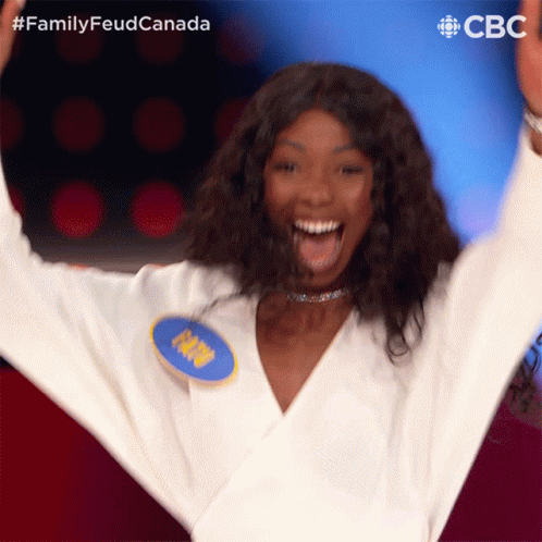 Excited Fatu GIF - Excited Fatu Family Feud Canada GIFs