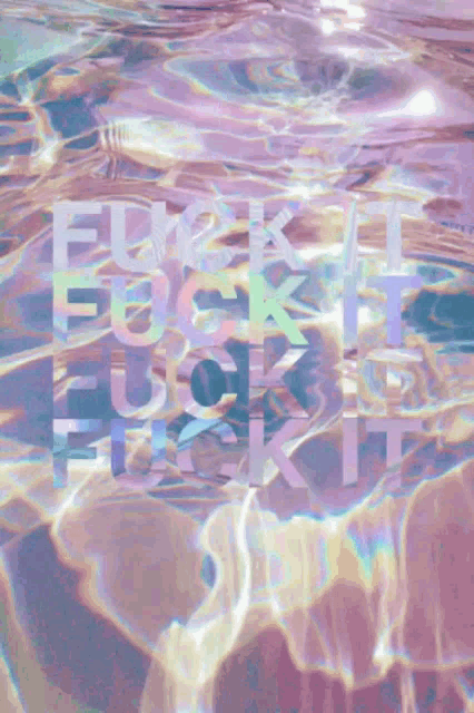 the word fuck that is on a water surface