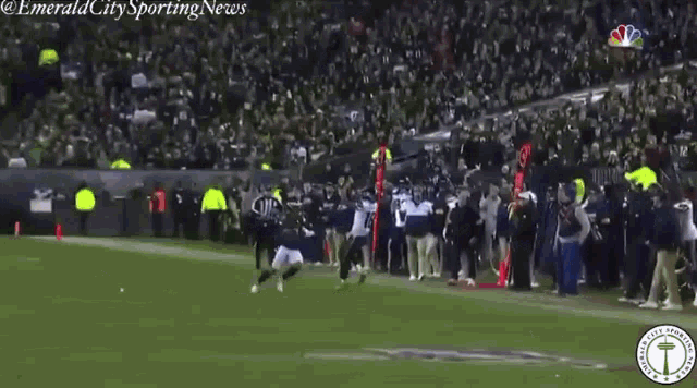 emerald city sporting news shows a football game on nbc