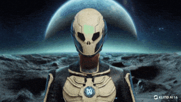 a picture of a skeleton with a kling ai 1.6 logo in the corner