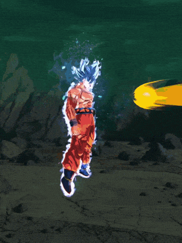 a cartoon character is flying through the air on a pink background