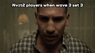 a man in a plaid shirt is crying with the words nvzt2 players when wave 3 set 3
