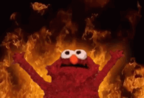 Elmo Burning Background GIF - Elmo Burning Background Hand Raised GIFs