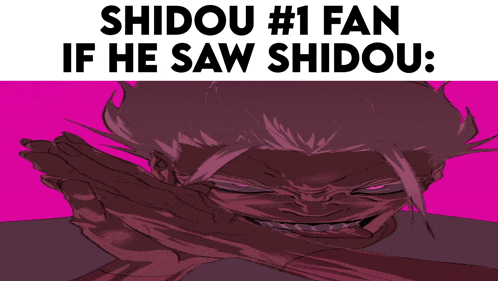 shidou # 1 fan if he saw shidou written on a pink background