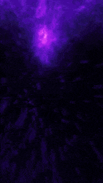 a purple background with a person 's face and a purple lightning bolt