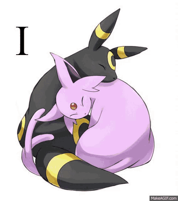 two pokemon are laying on a yellow crescent moon with the words always written above them