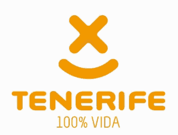 a logo for tenerife vida is shown in black and orange