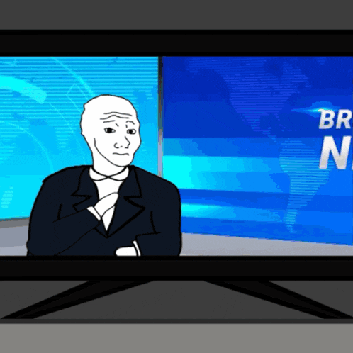 a cartoon of a man sitting in front of a screen that says " br "
