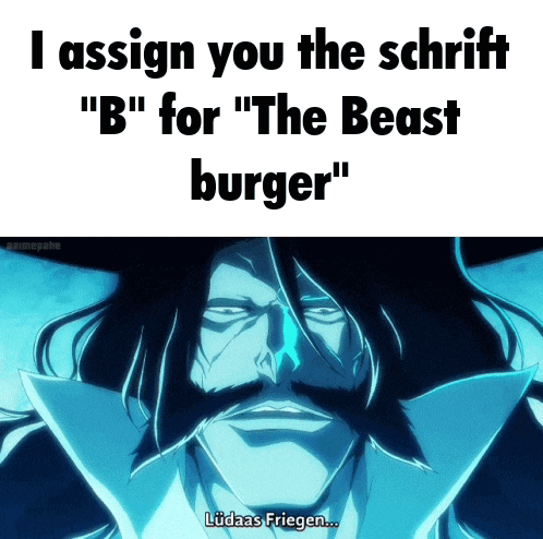 a picture of a man with the words " i assign you the schrift " on the bottom