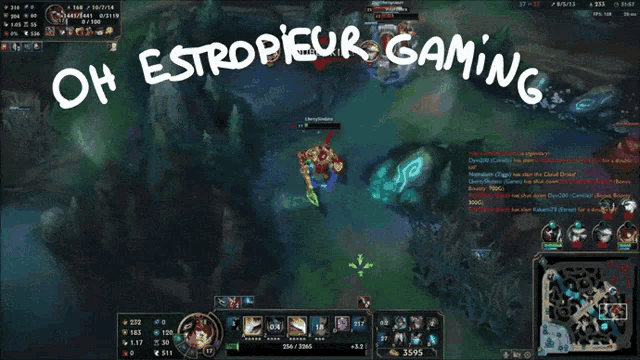a screen shot of a video game with the words oh estropieur gaming written on it