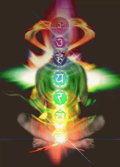 a colorful image of a person with chakras and the number 30
