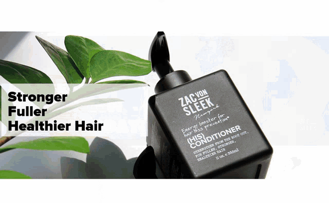 a bottle of zac von sleek conditioner is sitting on a table