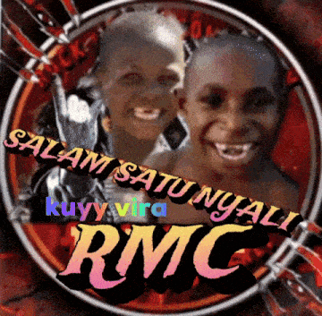 a picture of two children with the words salam satu nyali on it