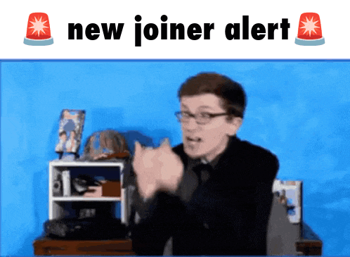 a picture of a man with glasses and the words new joiner alert