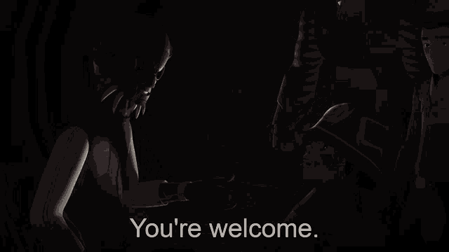a cartoon character says you 're welcome