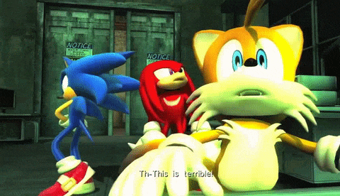 sonic the hedgehog and knuckles are in a video game and tails says this is terrible