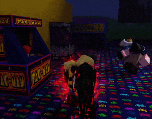 a pac-man arcade game is being played
