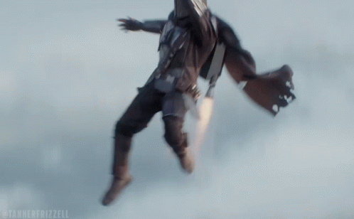 The Manalorian Catch A Ride GIF - The Manalorian Catch A Ride Flying GIFs