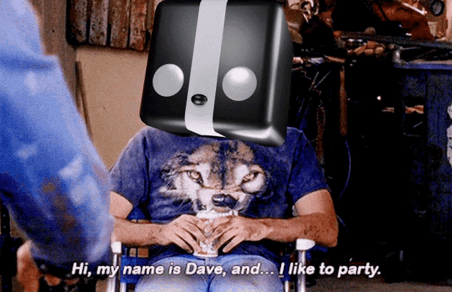 a man in a wheelchair says hi my name is dave and ... i like to party