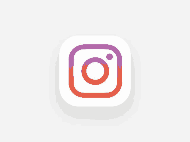 a white square with a purple and orange circle in the middle