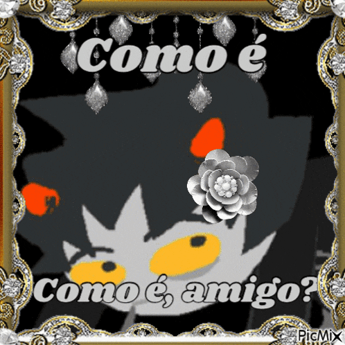 a picture of a cat with the words como e como e amigo on it