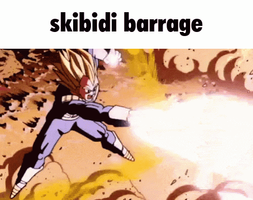 a picture of a cartoon character with the words skibidi barrage at the bottom