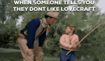 a man is standing next to a boy holding a fishing rod in a movie .