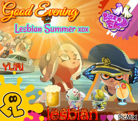 a poster that says good evening lesbian summer xoxo on it
