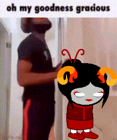 a cartoon of a girl with horns and the words oh my goodness gracious below her
