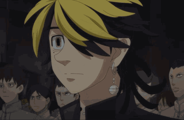a close up of a cartoon character with a piercing in his ear