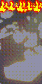 a drawing of a person with flames coming out of it