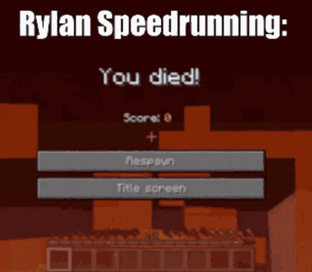 a screenshot of a video game that says " you died "