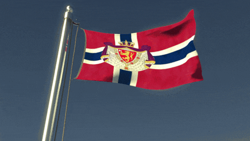 a flag with a coat of arms on it