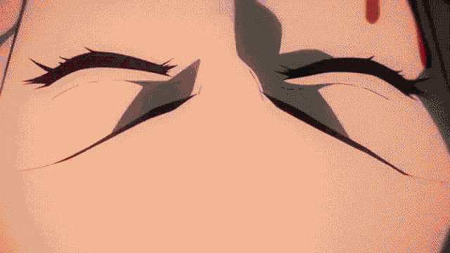 a close up of a person 's eyes in a cartoon .