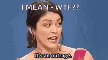 a woman is making a funny face and saying `` i mean wtf ? ''