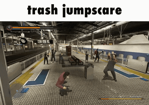 a video game called trash jumpscare is being played