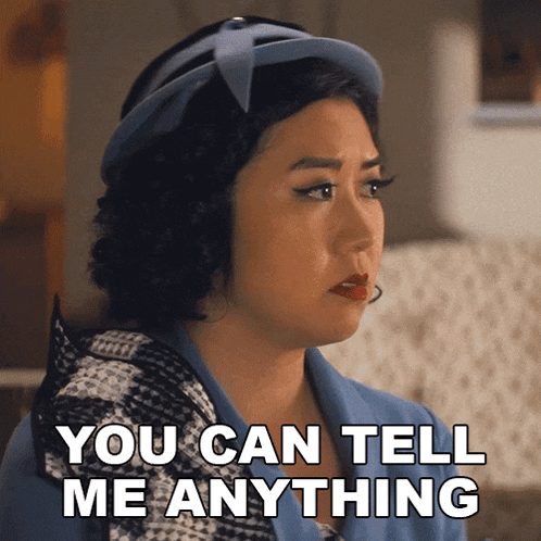 You Can Tell Me Anything Nancy GIF - You Can Tell Me Anything Nancy Grease Rise Of The Pink Ladies GIFs