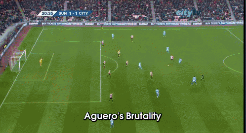 Aguero'S 1st Goal V Sunderland GIF - Agueros Brutality Soccer Goal GIFs