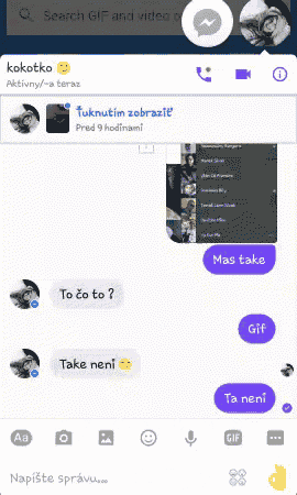 a screenshot of a messaging app with a purple text that says mas take