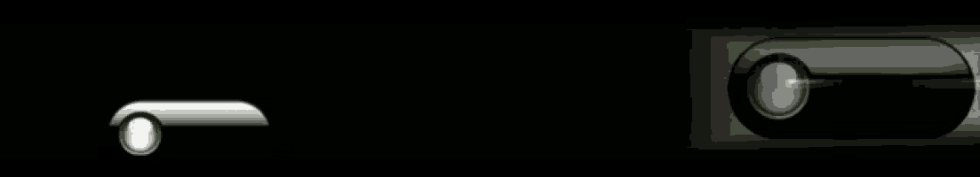a row of yellow lines on a black background with a white circle in the center