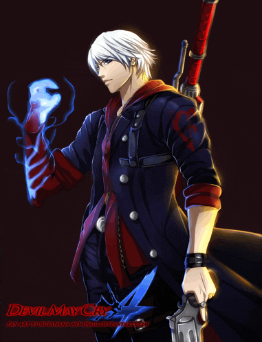 a poster for devil may cry 4 shows nero holding a gun