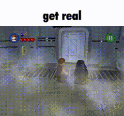 a screenshot of a video game with the words get real at the bottom