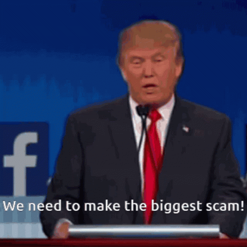 Trump Scam GIF - Trump Scam Speech GIFs